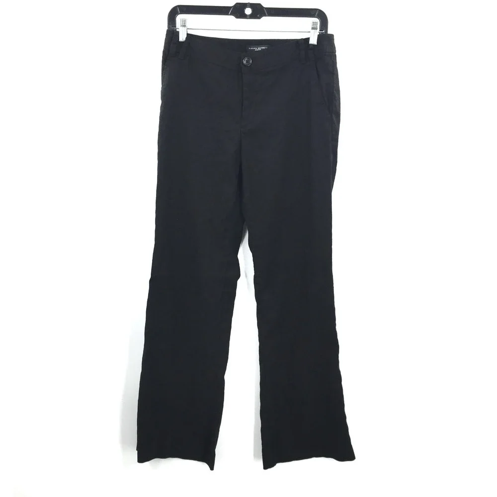 Banana Republic Martin Black linen‎ blend trouser pants lightweight minimalist 6